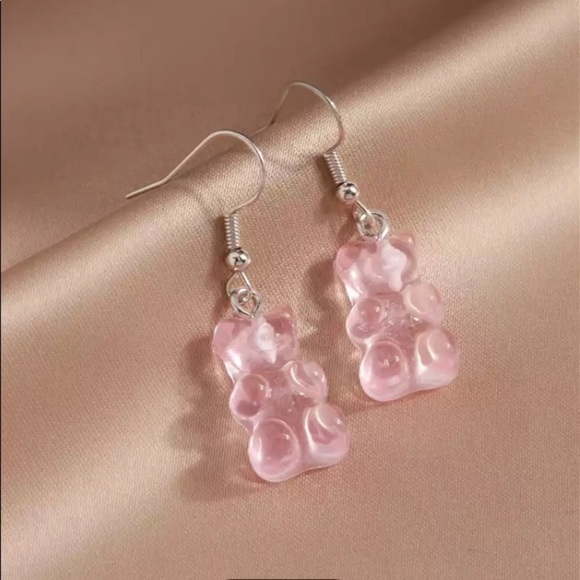 Red Gummy Bear Strawberry Candy Retro Cute Dainty Vintage Casual Dangle Earring - Picture 7 of 14